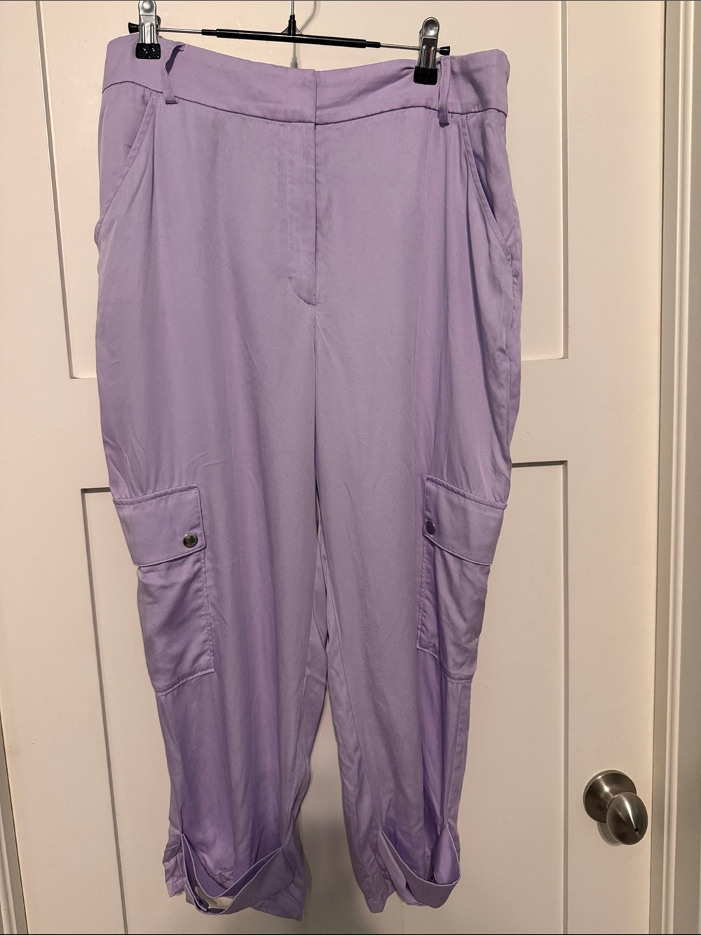 Express Lilac High Rise Cargo Jogger Utility Pants - Women Size 12 Short
